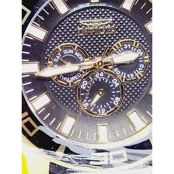 Invicta Pro Diver Men 50mm Stainless Steel Gold Black Chronograph Quartz Watch - Picture 6 of 16